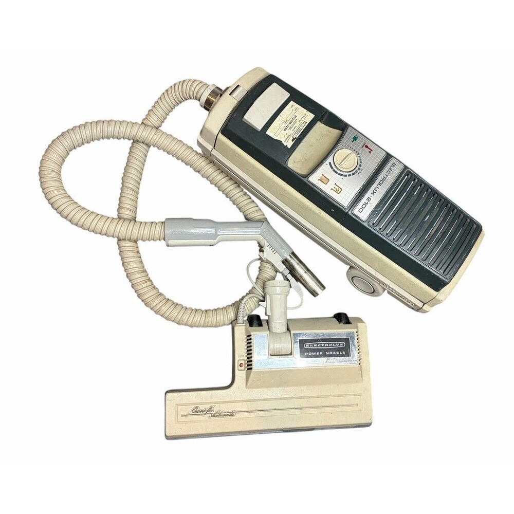 Electrolux Model 2100 Vintage Vacuum Canister with Power Nozzle Head and Hose